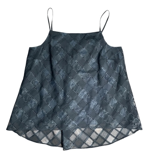 Worth Black Check Square Sleeveless Top Sz 10 - Picture 1 of 7